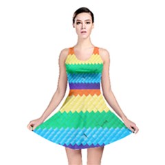 Mandalas-1084082 Textured-rainbow Reversible Skater Dress by jellybeansanddinosaurs