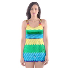 Mandalas-1084082 Textured-rainbow Skater Dress Swimsuit by jellybeansanddinosaurs