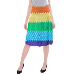 Mandalas-1084082 Textured-rainbow Midi Beach Skirt by jellybeansanddinosaurs