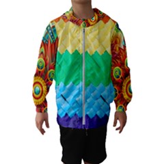 Mandalas-1084082 Textured-rainbow Kids  Hooded Windbreaker