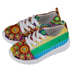 Mandalas-1084082 Textured-rainbow Kids  Lightweight Sports Shoes by jellybeansanddinosaurs