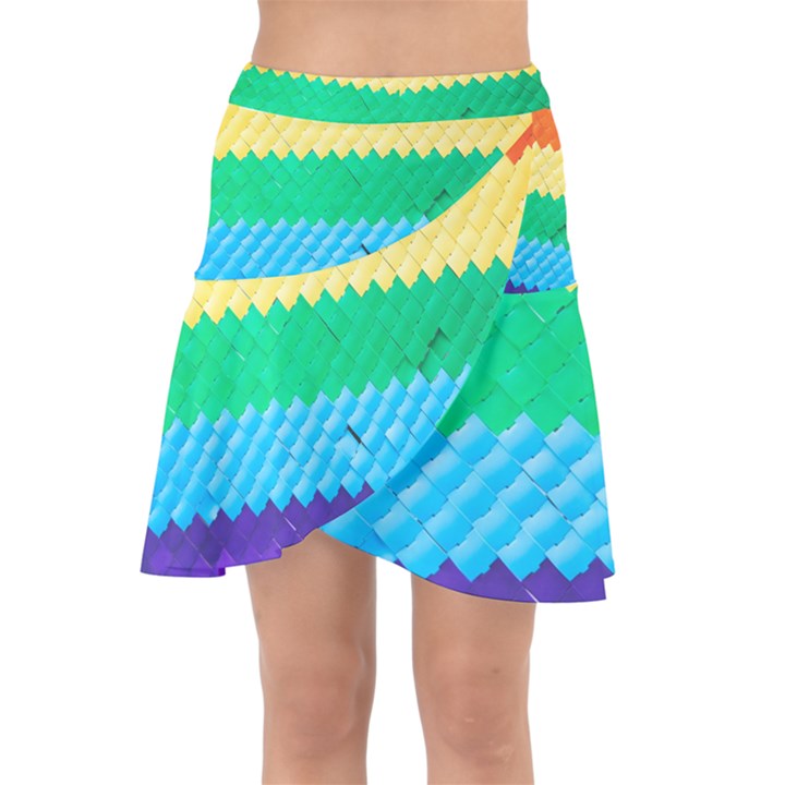 Mandalas-1084082 Textured-rainbow Wrap Front Skirt