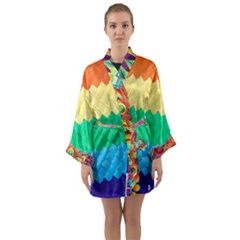 Mandalas-1084082 Textured-rainbow Long Sleeve Satin Kimono by jellybeansanddinosaurs