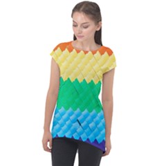 Mandalas-1084082 Textured-rainbow Cap Sleeve High Low Top by jellybeansanddinosaurs