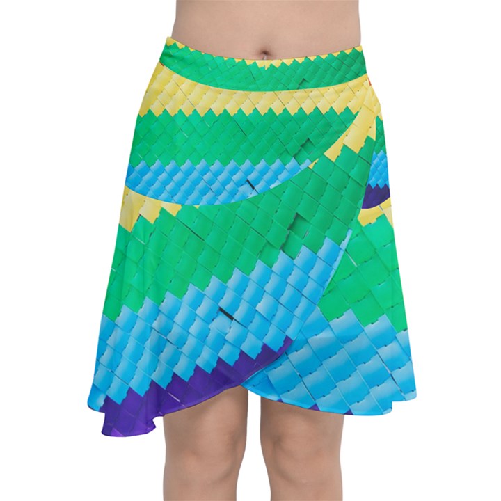 Mandalas-1084082 Textured-rainbow Chiffon Wrap Front Skirt