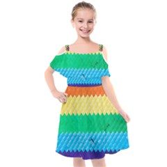 Mandalas-1084082 Textured-rainbow Kids  Cut Out Shoulders Chiffon Dress by jellybeansanddinosaurs