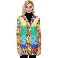 Mandalas-1084082 Textured-rainbow Button Up Hooded Coat  by jellybeansanddinosaurs