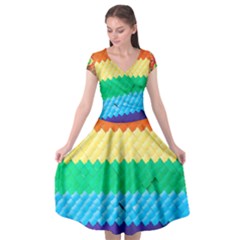 Mandalas-1084082 Textured-rainbow Cap Sleeve Wrap Front Dress by jellybeansanddinosaurs