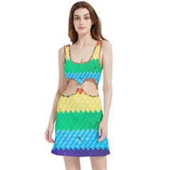 Mandalas-1084082 Textured-rainbow Velvet Cutout Dress by jellybeansanddinosaurs