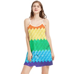 Mandalas-1084082 Textured-rainbow Summer Frill Dress by jellybeansanddinosaurs