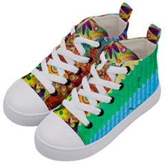 Mandalas-1084082 Textured-rainbow Kids  Mid-top Canvas Sneakers by jellybeansanddinosaurs