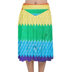 Mandalas-1084082 Textured-rainbow Velvet Flared Midi Skirt by jellybeansanddinosaurs