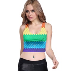 Mandalas-1084082 Textured-rainbow Racer Back Crop Top by jellybeansanddinosaurs