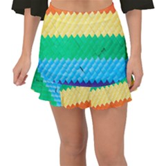 Mandalas-1084082 Textured-rainbow Fishtail Mini Chiffon Skirt by jellybeansanddinosaurs