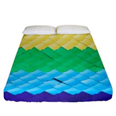 Mandalas-1084082 Textured-rainbow Fitted Sheet (king Size) by jellybeansanddinosaurs