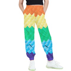 Mandalas-1084082 Textured-rainbow Kids  Elastic Waist Pants by jellybeansanddinosaurs