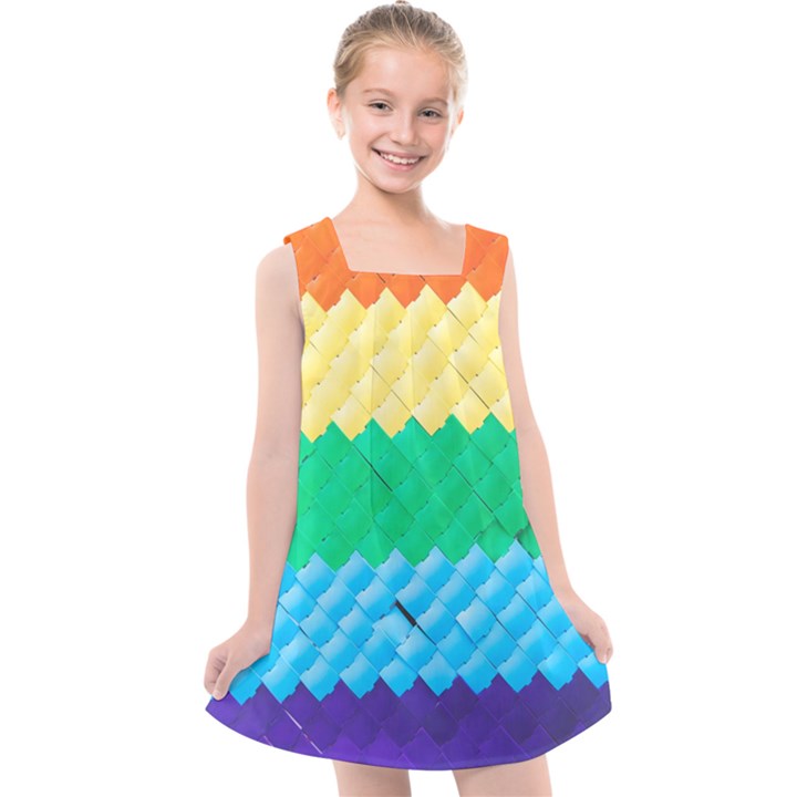 Mandalas-1084082 Textured-rainbow Kids  Cross Back Dress