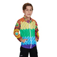 Mandalas-1084082 Textured-rainbow Kids  Windbreaker