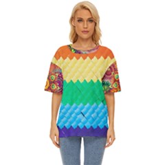 Mandalas-1084082 Textured-rainbow Oversized Basic Tee