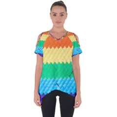 Mandalas-1084082 Textured-rainbow Cut Out Side Drop Tee by jellybeansanddinosaurs