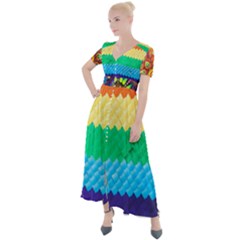 Mandalas-1084082 Textured-rainbow Button Up Short Sleeve Maxi Dress by jellybeansanddinosaurs