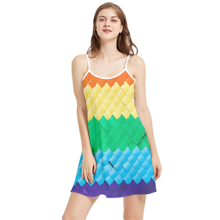 Mandalas-1084082 Textured-rainbow Summer Frill Dress