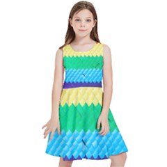 Mandalas-1084082 Textured-rainbow Kids  Skater Dress by jellybeansanddinosaurs