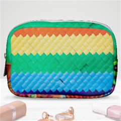 Mandalas-1084082 Textured-rainbow Make Up Pouch (small) by jellybeansanddinosaurs