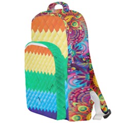 Mandalas-1084082 Textured-rainbow Double Compartment Backpack by jellybeansanddinosaurs