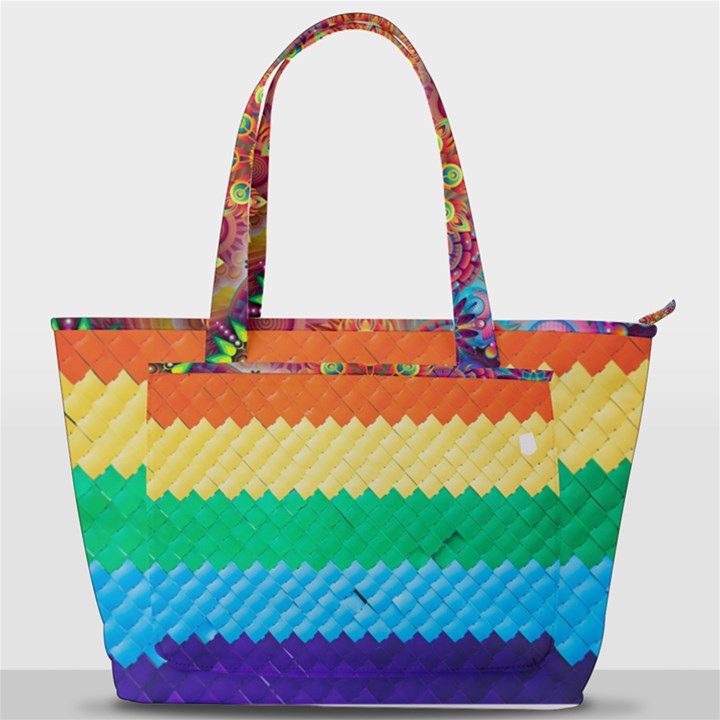 Mandalas-1084082 Textured-rainbow Back Pocket Shoulder Bag 