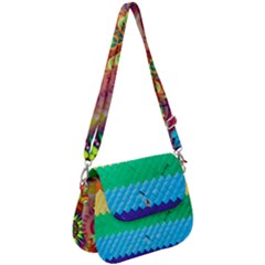 Mandalas-1084082 Textured-rainbow Saddle Handbag by jellybeansanddinosaurs