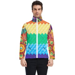 Mandalas-1084082 Textured-rainbow Men s Bomber Jacket