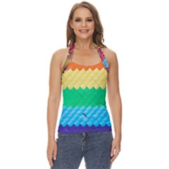 Mandalas-1084082 Textured-rainbow Basic Halter Top