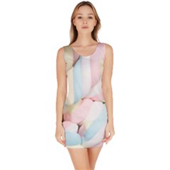 Rainbow-cake-layers Marshmallow-candy-texture Bodycon Dress by jellybeansanddinosaurs