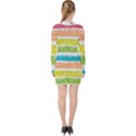 Rainbow-cake-layers Marshmallow-candy-texture V-neck Bodycon Long Sleeve Dress View2