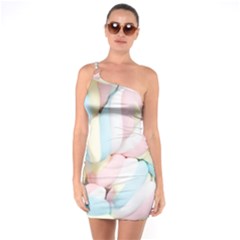 Rainbow-cake-layers Marshmallow-candy-texture One Soulder Bodycon Dress by jellybeansanddinosaurs