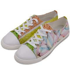 Rainbow-cake-layers Marshmallow-candy-texture Women s Low Top Canvas Sneakers by jellybeansanddinosaurs