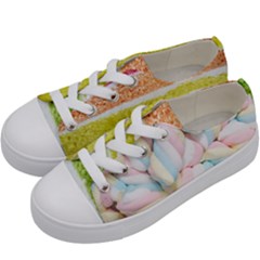 Rainbow-cake-layers Marshmallow-candy-texture Kids  Low Top Canvas Sneakers by jellybeansanddinosaurs