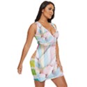 Rainbow-cake-layers Marshmallow-candy-texture Draped Bodycon Dress View3