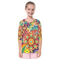 Mandalas-1084082 Kids  Quarter Sleeve Raglan Tee