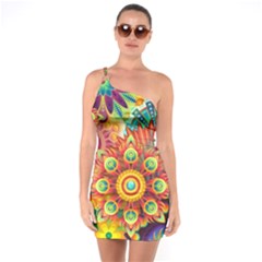 Mandalas-1084082 One Soulder Bodycon Dress by jellybeansanddinosaurs