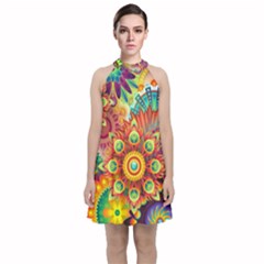 Mandalas-1084082 Velvet Halter Neckline Dress  by jellybeansanddinosaurs