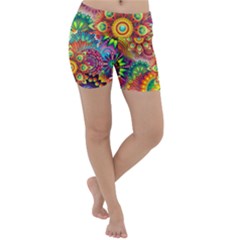 Mandalas-1084082 Lightweight Velour Yoga Shorts by jellybeansanddinosaurs