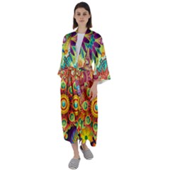 Mandalas-1084082 Maxi Satin Kimono by jellybeansanddinosaurs