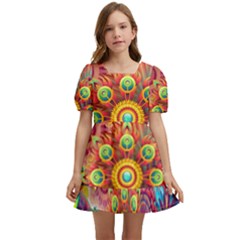 Mandalas-1084082 Kids  Short Sleeve Dolly Dress