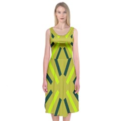 Abstract Pattern Geometric Backgrounds   Midi Sleeveless Dress by Eskimos