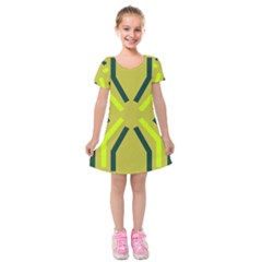 Abstract Pattern Geometric Backgrounds   Kids  Short Sleeve Velvet Dress by Eskimos