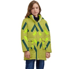 Abstract Pattern Geometric Backgrounds   Kid s Hooded Longline Puffer Jacket by Eskimos