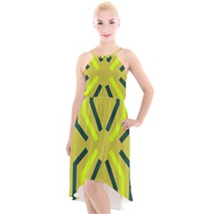 Abstract Pattern Geometric Backgrounds   High-low Halter Chiffon Dress  by Eskimos