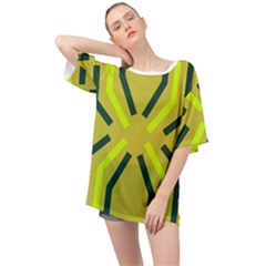 Abstract Pattern Geometric Backgrounds   Oversized Chiffon Top by Eskimos